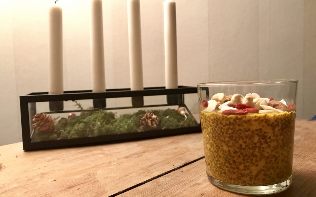 Frukost/Mellanmål: Julig chiapudding med saffran